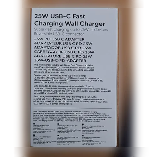 Travel adaptor with USB-C port.