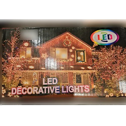 Lighting chain with LED lights, intended for outdoor use.