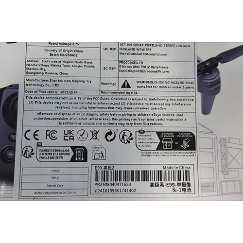 Remote control drone. Product sold online, in particular via Shein.