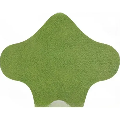 A green non-medical back patch for warmth and comfort. Product sold online, in particular via Temu.com.