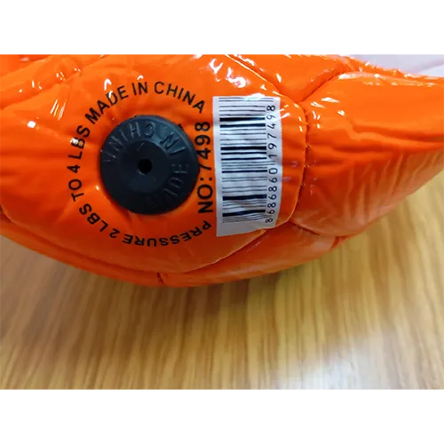 Plastic ball, available in various colours, with an inflation valve.