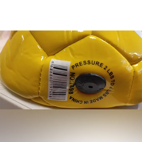 Plastic ball, available in various colours, with an inflation valve.