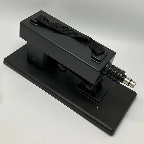 Black plastic electric sex device with a speed control.