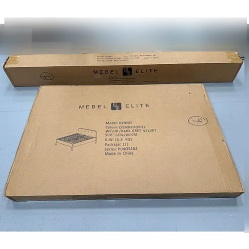 Single bed, 120 cm long, grey. The product is made of wood, metal, PU foam and upholstery fabric. Product sold online, in particular via www.novynabytok.sk.