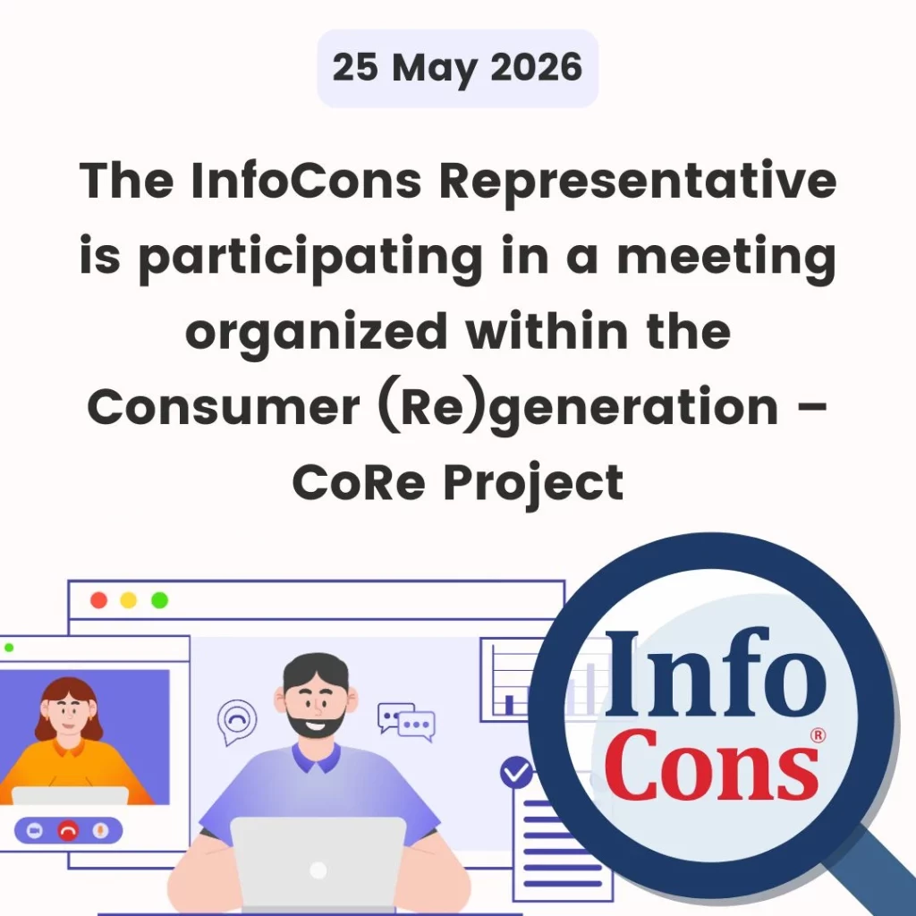 The InfoCons Consumers Protection Representative is participating in a meeting organized within the Consumer (Re)generation – CoRe Project