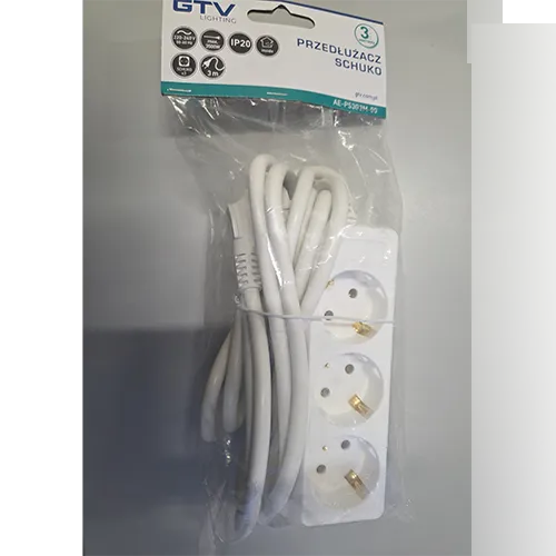 Extension lead, 3 m long with 3 sockets.