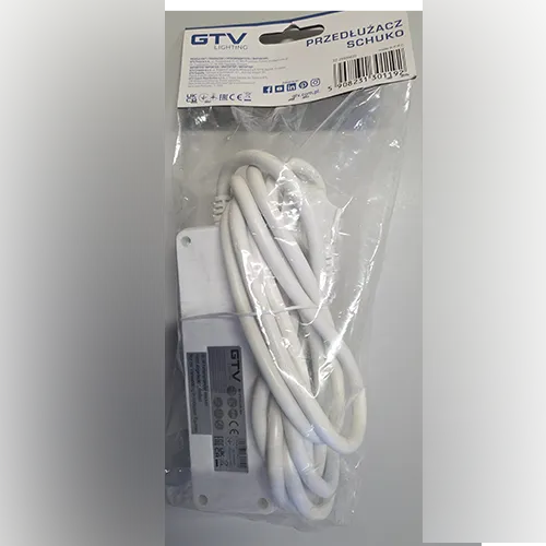 Extension lead, 3 m long with 3 sockets.