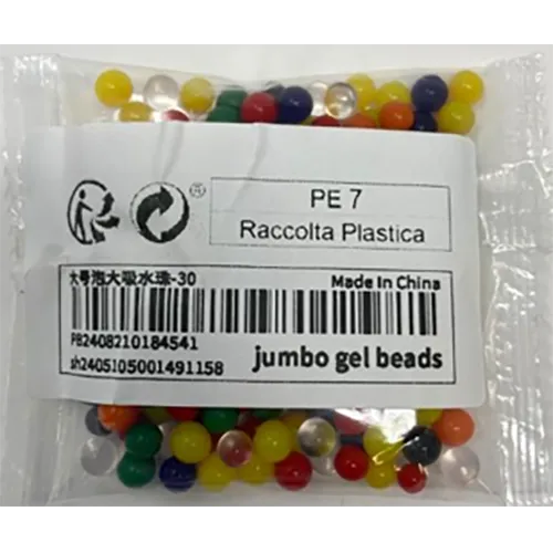 Multicoloured water gel beads. Product sold online, in particular via SHEIN (unique identifier: sh2405105001491158).