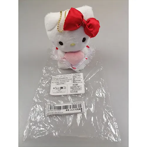 Key ring with a soft toy. Dimensions approximately width 9 cm, length 17 cm, thickness 6 cm.