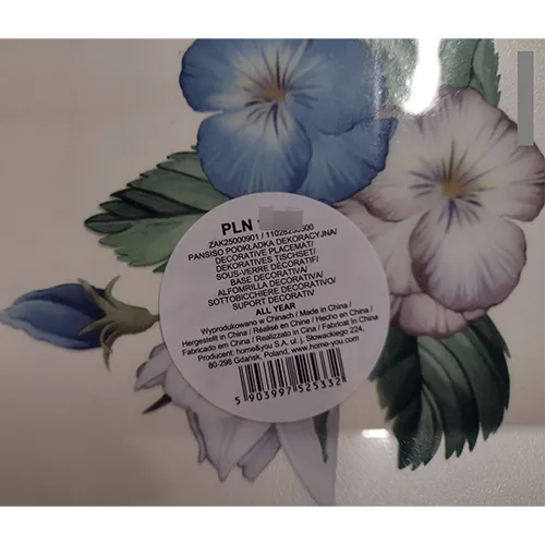 Decorative placemat made of plastic material.