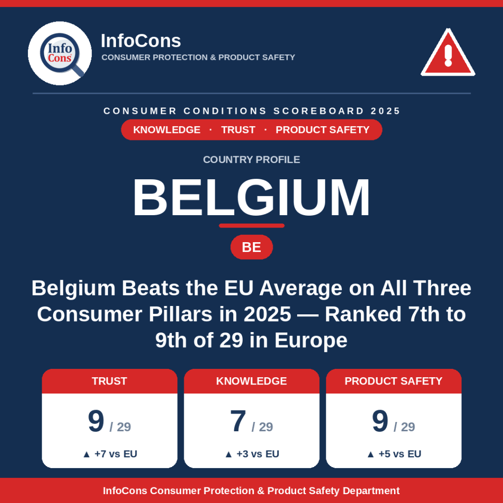 Belgium Beats the EU Average on All Three Consumer Pillars in 2025 - Ranked 7th to 9th of 29 in Europe