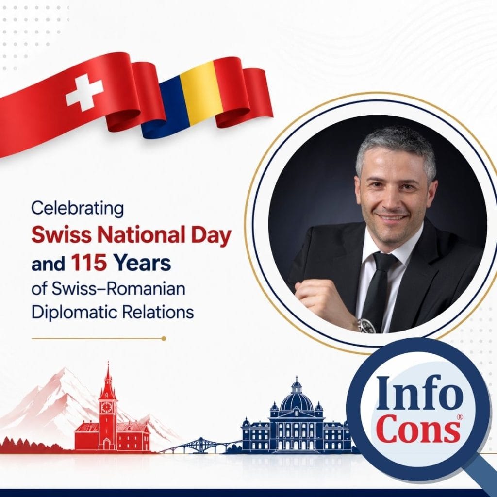 Sorin Mierlea , President of InfoCons Consumer Protection , Attends the Event Celebrating the National Day of Switzerland and 115 Years of Swiss–Romanian Diplomatic Relations