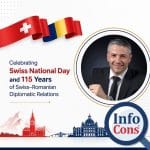 Sorin Mierlea , President of InfoCons Consumer Protection , Attends the Event Celebrating the National Day of Switzerland and 115 Years of Swiss–Romanian Diplomatic Relations