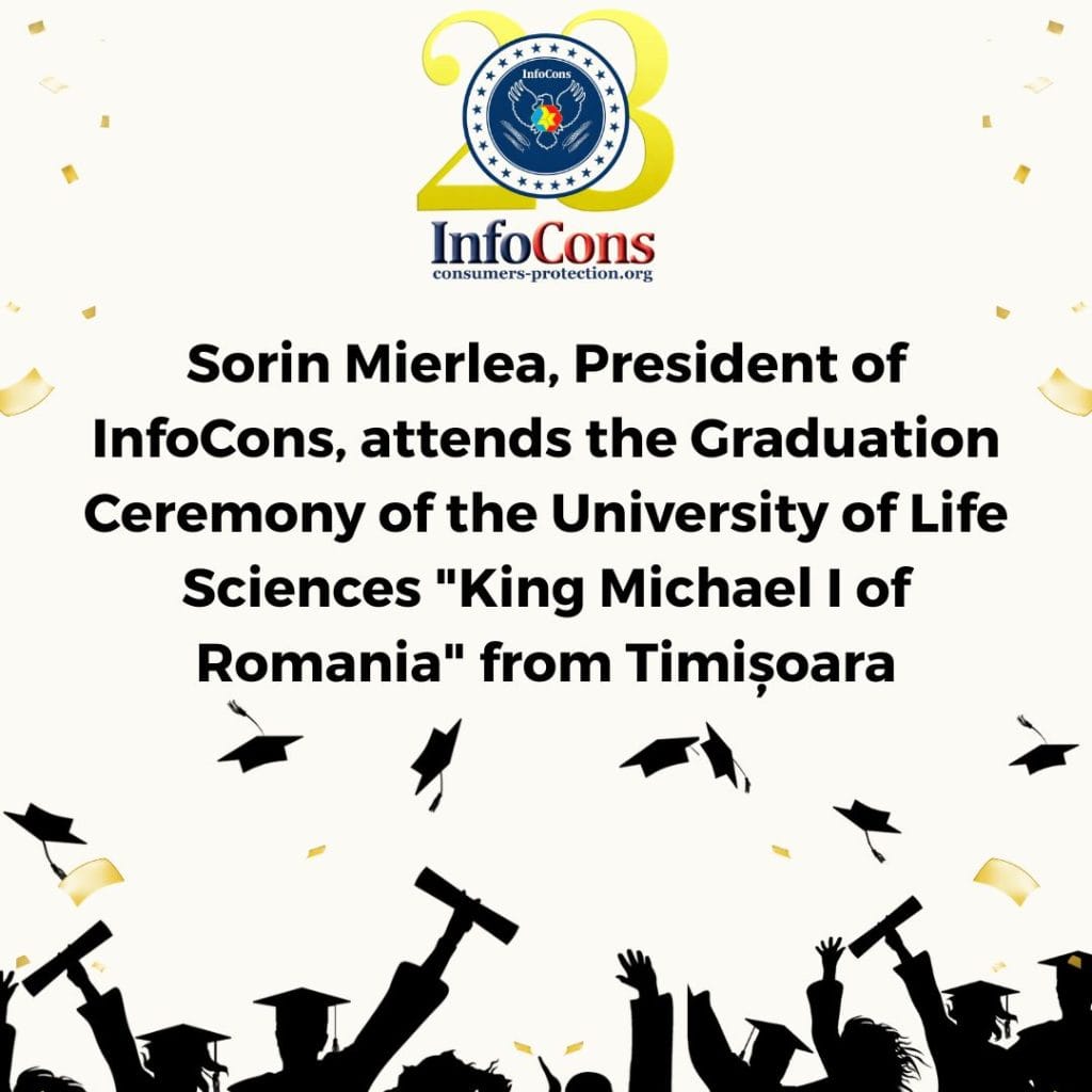 Sorin Mierlea , President of InfoCons , attends the Graduation Ceremony of the University of Life Sciences "King Michael I of Romania" from Timișoara