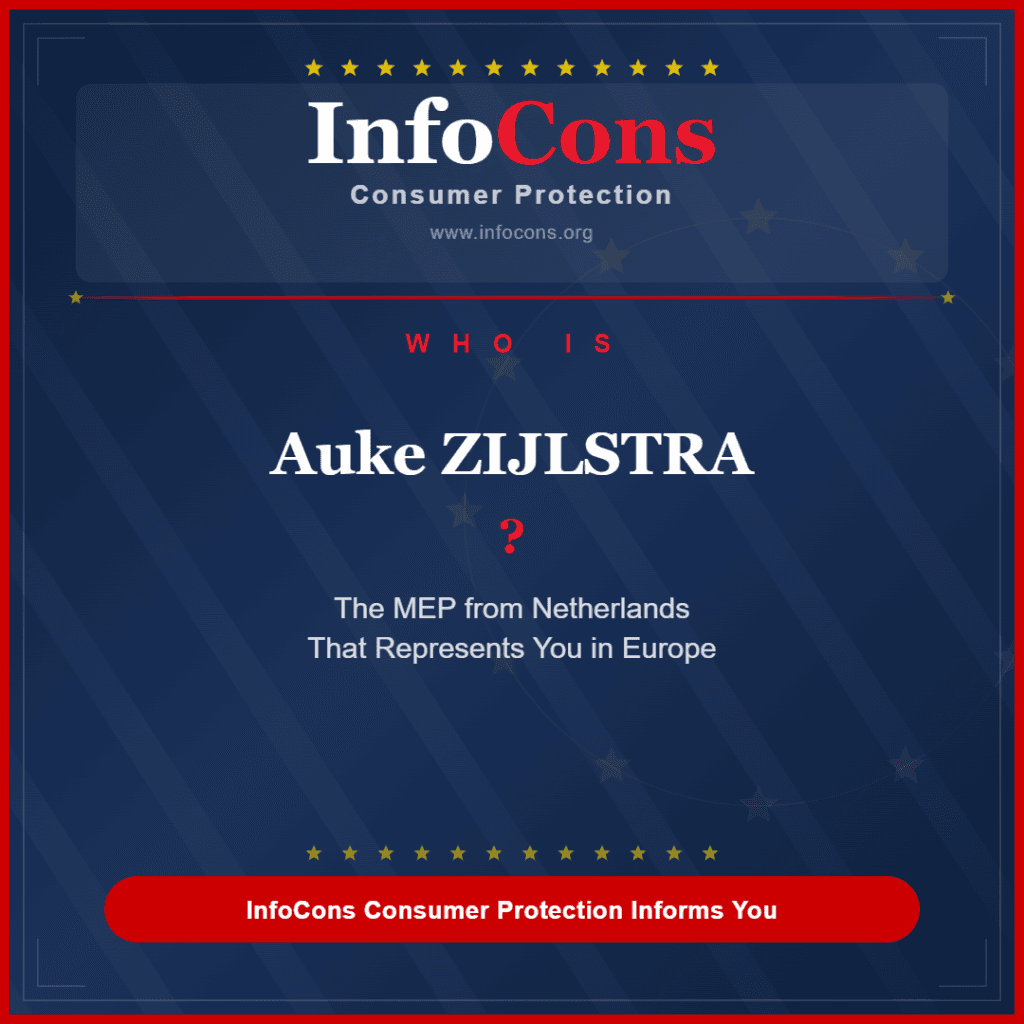 Who is Auke ZIJLSTRA ? The MEP from Netherlands That Represents You in Europe - InfoCons Consumer Protection Informs You