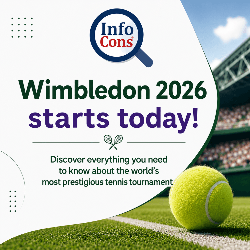 Wimbledon 2026 Starts Today ! Discover Everything You Need to Know About the World's Most Prestigious Tennis Tournament with InfoCons