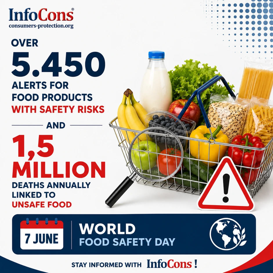 Over 5,450 Alerts for Food Products with Safety Risks and 1.5 Million Deaths Annually Caused by Unsafe Food – On World Food Safety Day, Stay Informed with InfoCons!