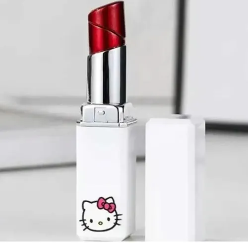 Refillable lighter in the form of a lipstick with a Hello Kitty motif