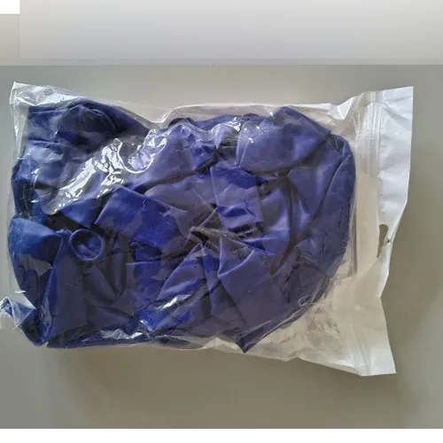 Set of 50 5-inch blue matt balloons.
