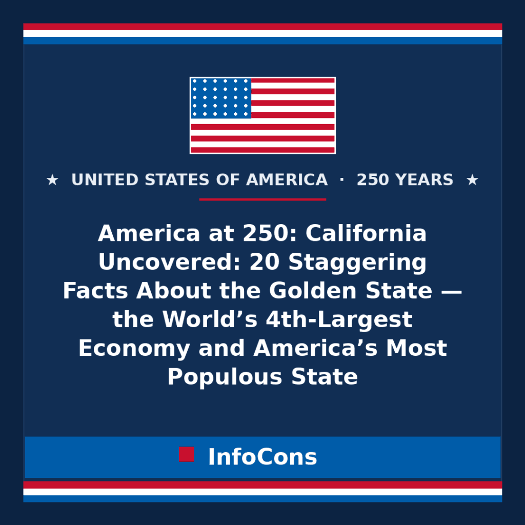 America at 250: California Uncovered: 20 Staggering Facts About the Golden State — the World’s 4th-Largest Economy and America’s Most Populous State