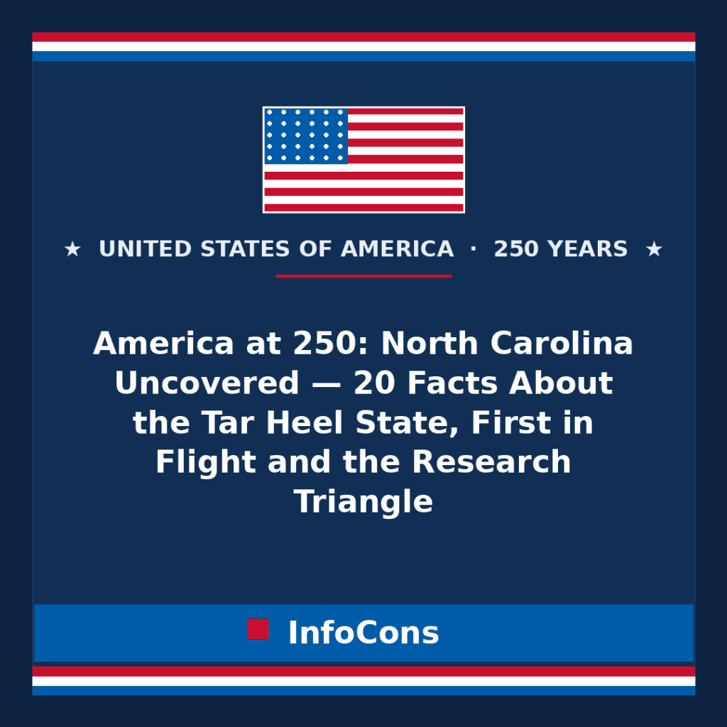 America at 250: North Carolina Uncovered — 20 Facts About the Tar Heel State, First in Flight and the Research Triangle