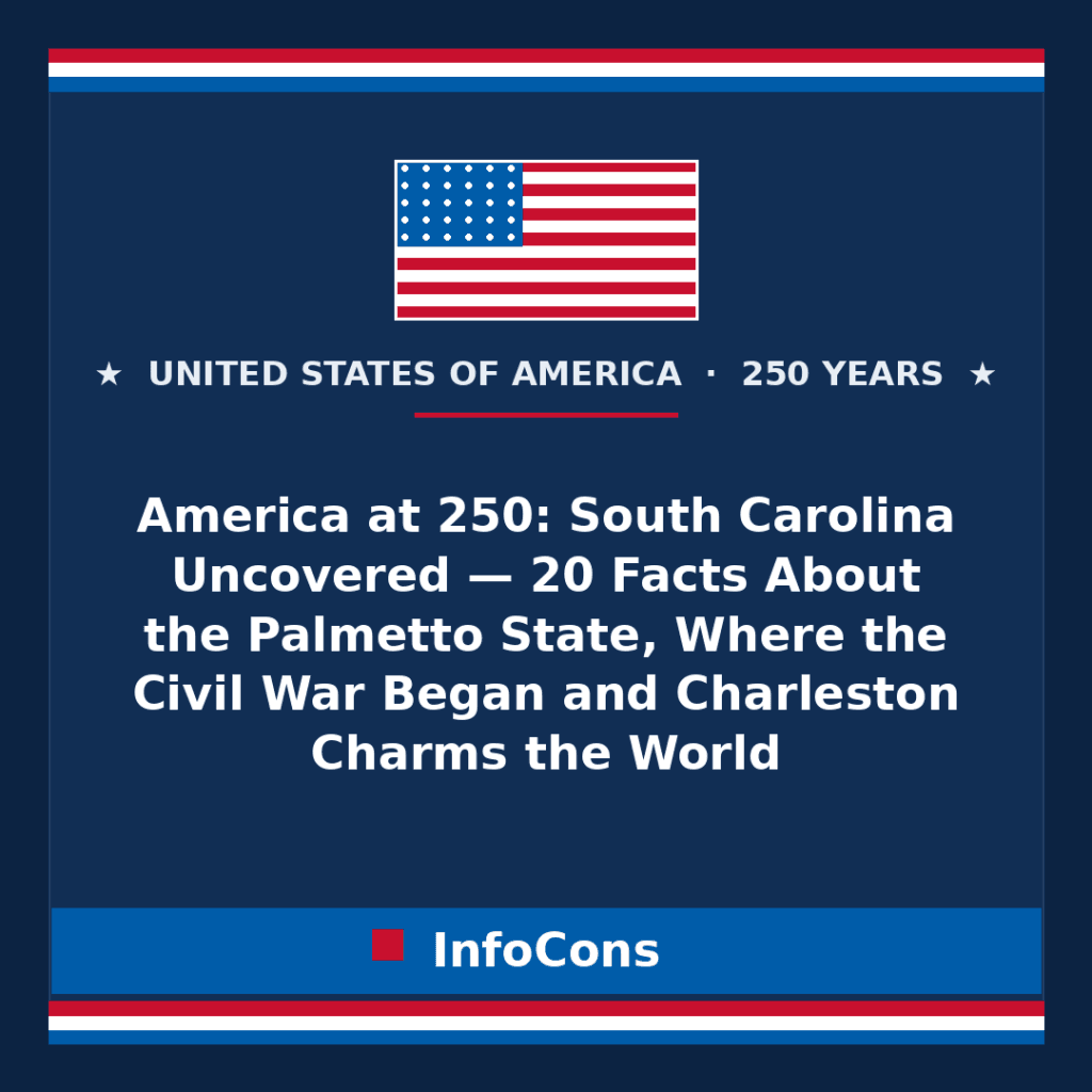 America at 250: South Carolina Uncovered — 20 Facts About the Palmetto State, Where the Civil War Began and Charleston Charms the World