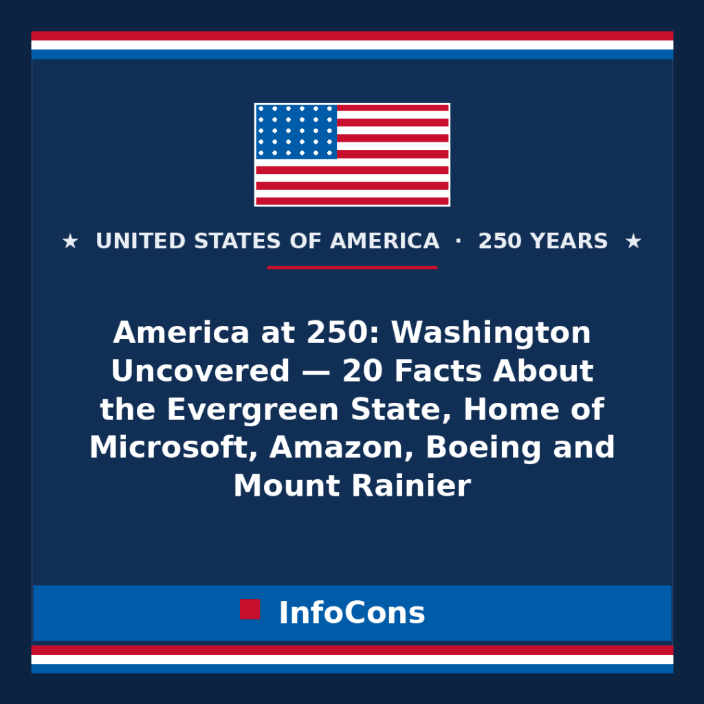 America at 250: Washington Uncovered — 20 Facts About the Evergreen State, Home of Microsoft, Amazon, Boeing and Mount Rainier