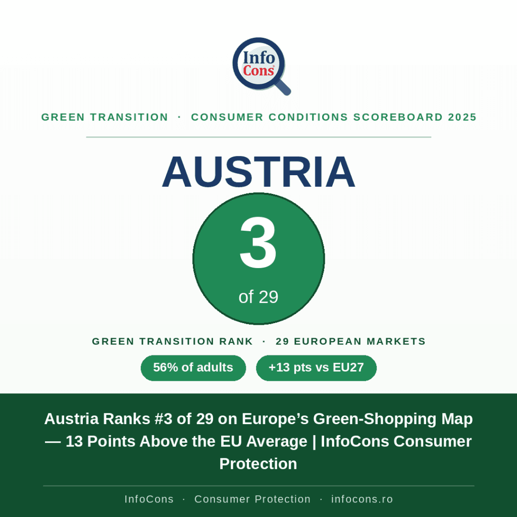Austria Ranks #3 of 29 on Europe’s Green-Shopping Map — 13 Points Above the EU Average - InfoCons Consumer Protection