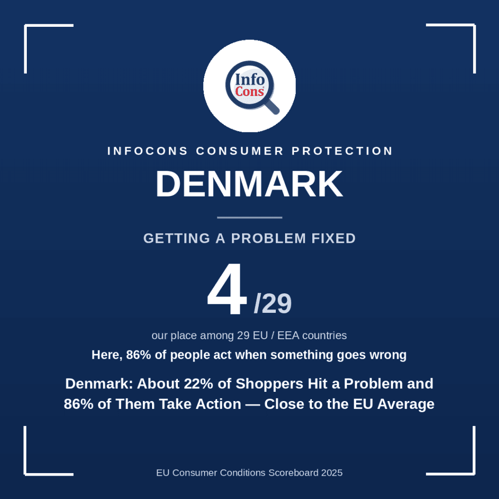 Denmark - About 22% of Shoppers Hit a Problem and 86% of Them Take Action - Close to the EU Average