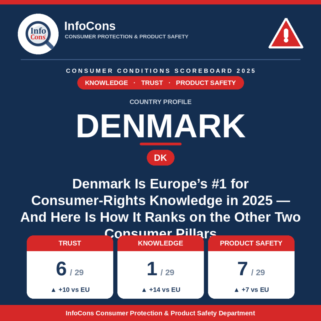 Denmark Is Europe's No. 1 for Consumer-Rights Knowledge in 2025 - And Here Is How It Ranks on the Other Two Consumer Pillars