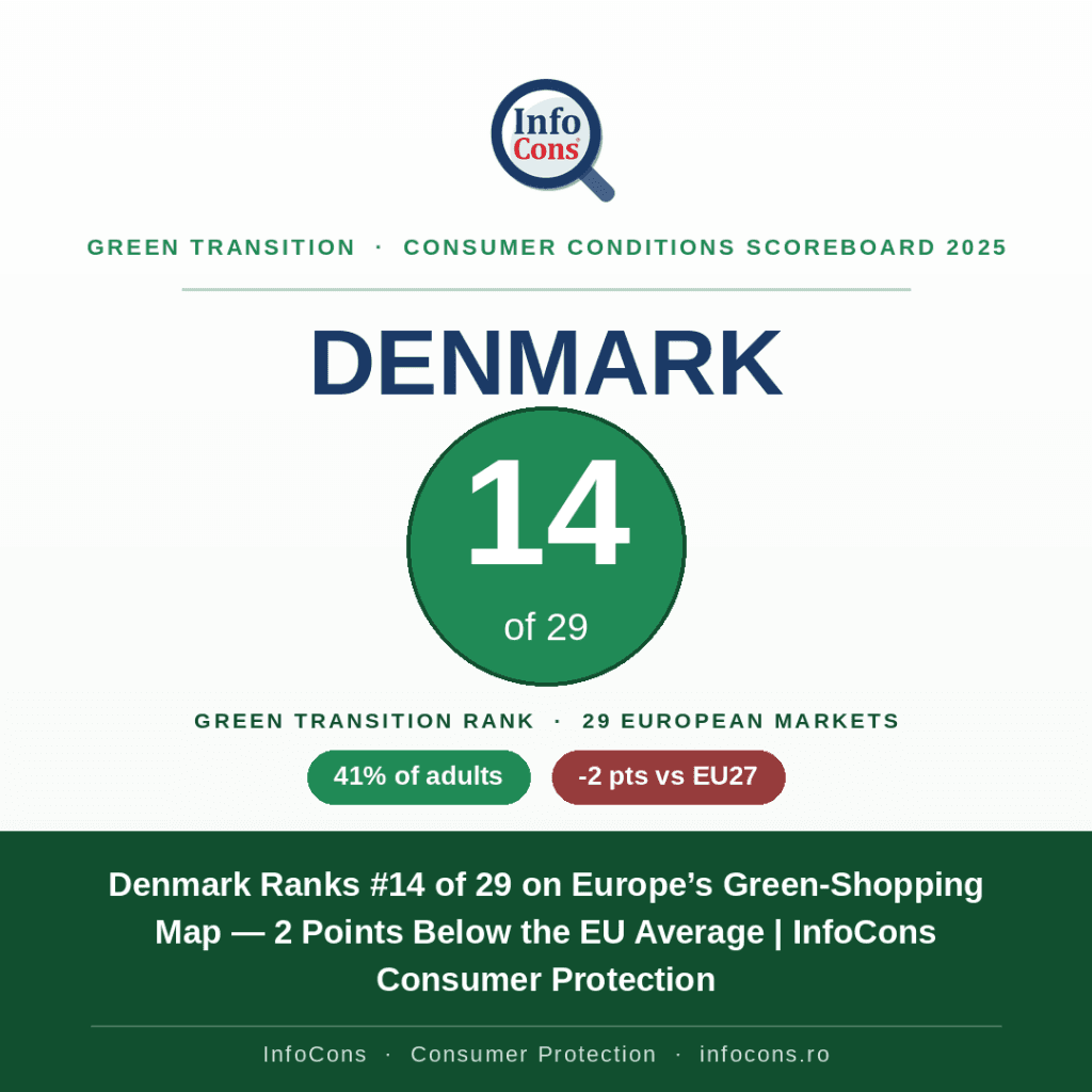 Denmark Ranks #14 on Europe’s Green-Shopping Map — 2 Points Below the EU Average - InfoCons Consumer Protection