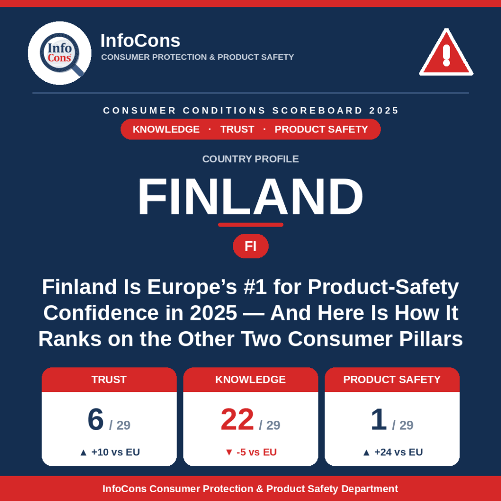 Finland Is Europe's No. 1 for Product-Safety Confidence in 2025 - And Here Is How It Ranks on the Other Two Consumer Pillars