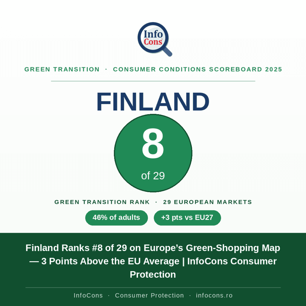 Finland Ranks #8 on Europe’s Green-Shopping Map — 3 Points Above the EU Average - InfoCons Consumer Protection