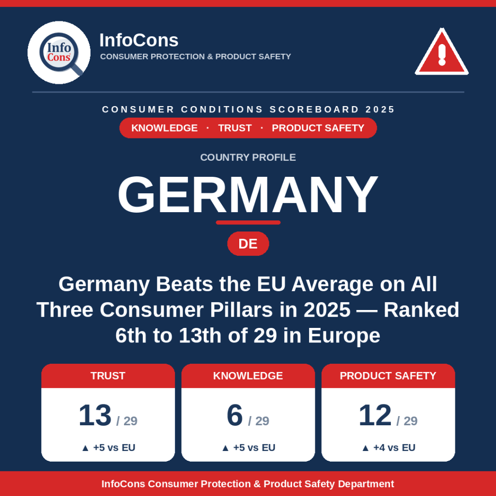 Germany Beats the EU Average on All Three Consumer Pillars in 2025 - Ranked 6th to 13th of 29 in Europe
