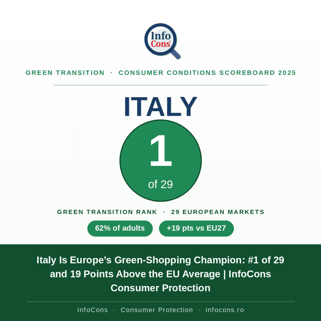 Italy Is Europe’s Green-Shopping Champion - #1 with 19 Points Above the EU Average - InfoCons Consumer Protection