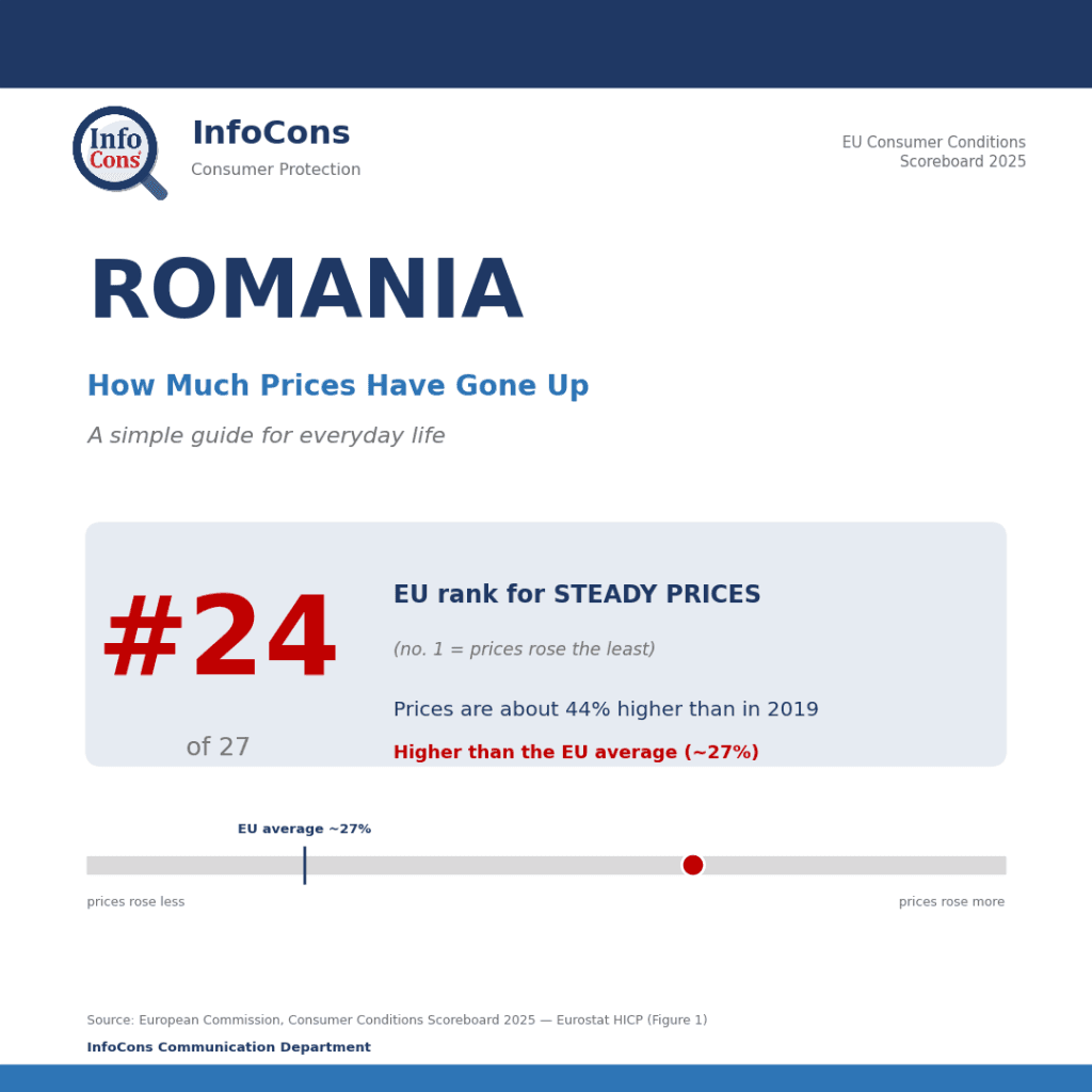 Living in Romania ? Prices Are About 44% Higher Than in 2019