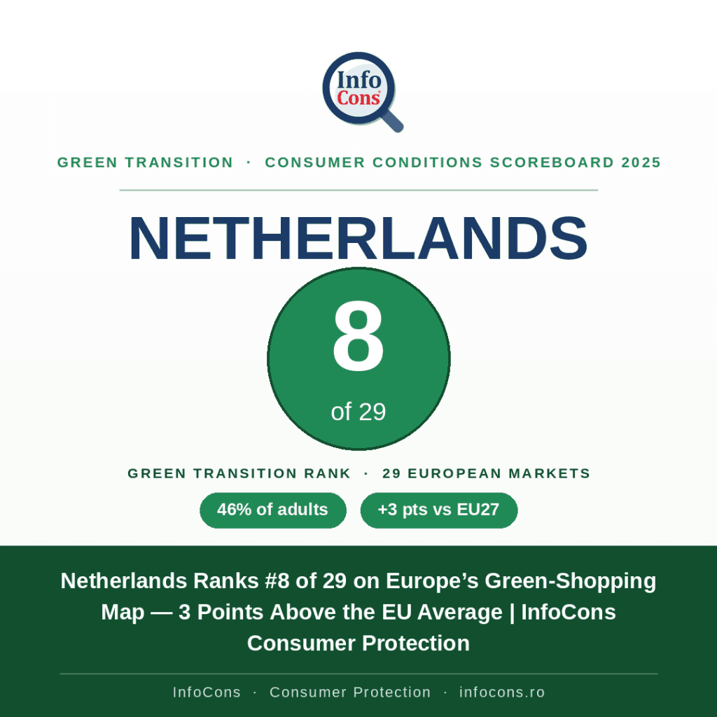 Netherlands Ranks #8 on Europe’s Green-Shopping Map — 3 Points Above the EU Average - InfoCons Consumer Protection