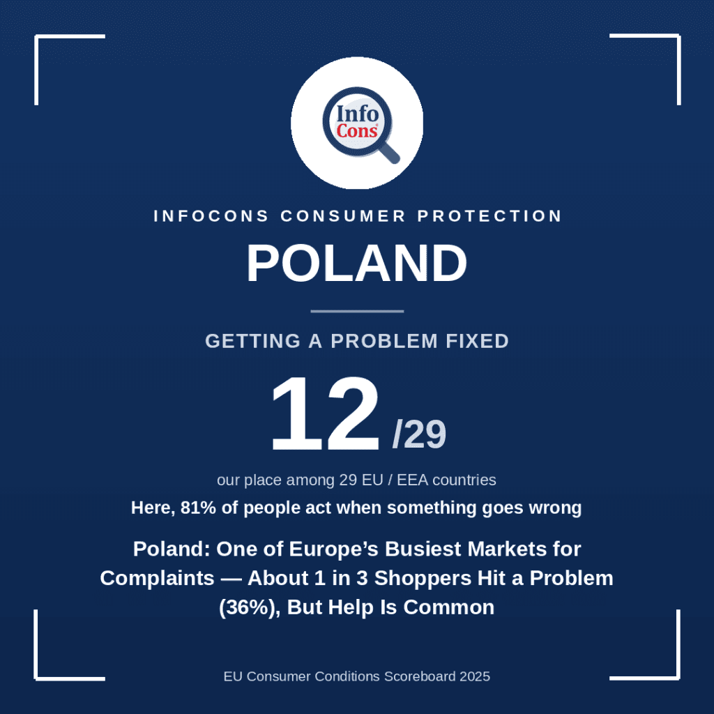 Poland - One of Europe's Busiest Markets for Complaints - About 1 in 3 Shoppers Hit a Problem (36%), But Help Is Common