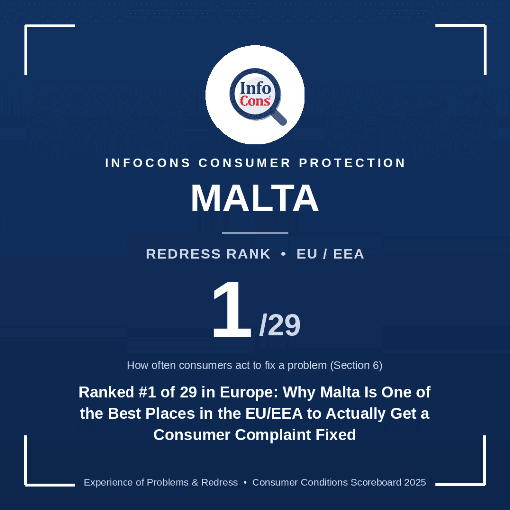 Ranked #1 of 29 in Europe - Why Malta Is One of the Best Places in the EU-EEA to Actually Get a Consumer Complaint Fixed