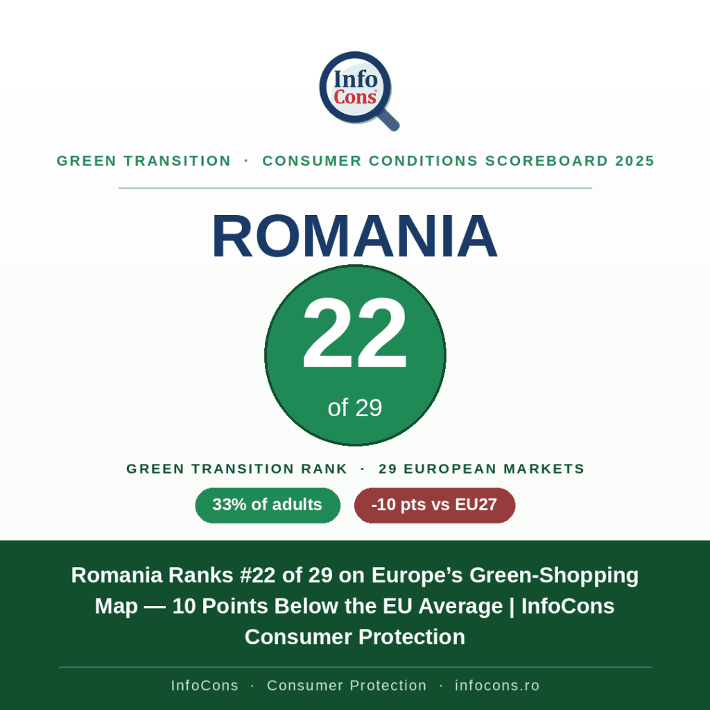 Romania Ranks #22 on Europe’s Green-Shopping Map — 10 Points Below the EU Average - InfoCons Consumer Protection