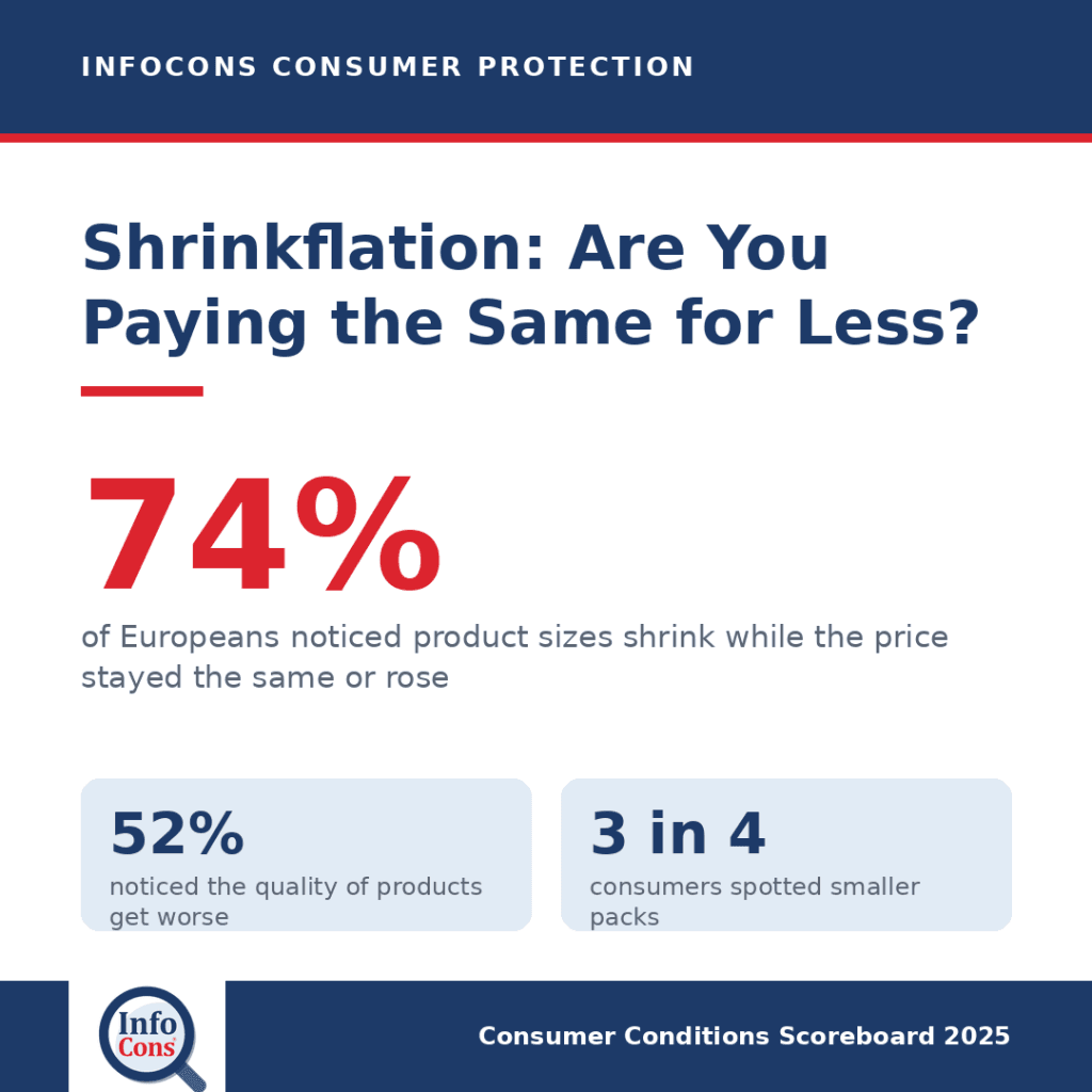 Shrinkflation in Europe : Are You Paying the Same for Less ? What 3 in 4 Consumers Have Noticed