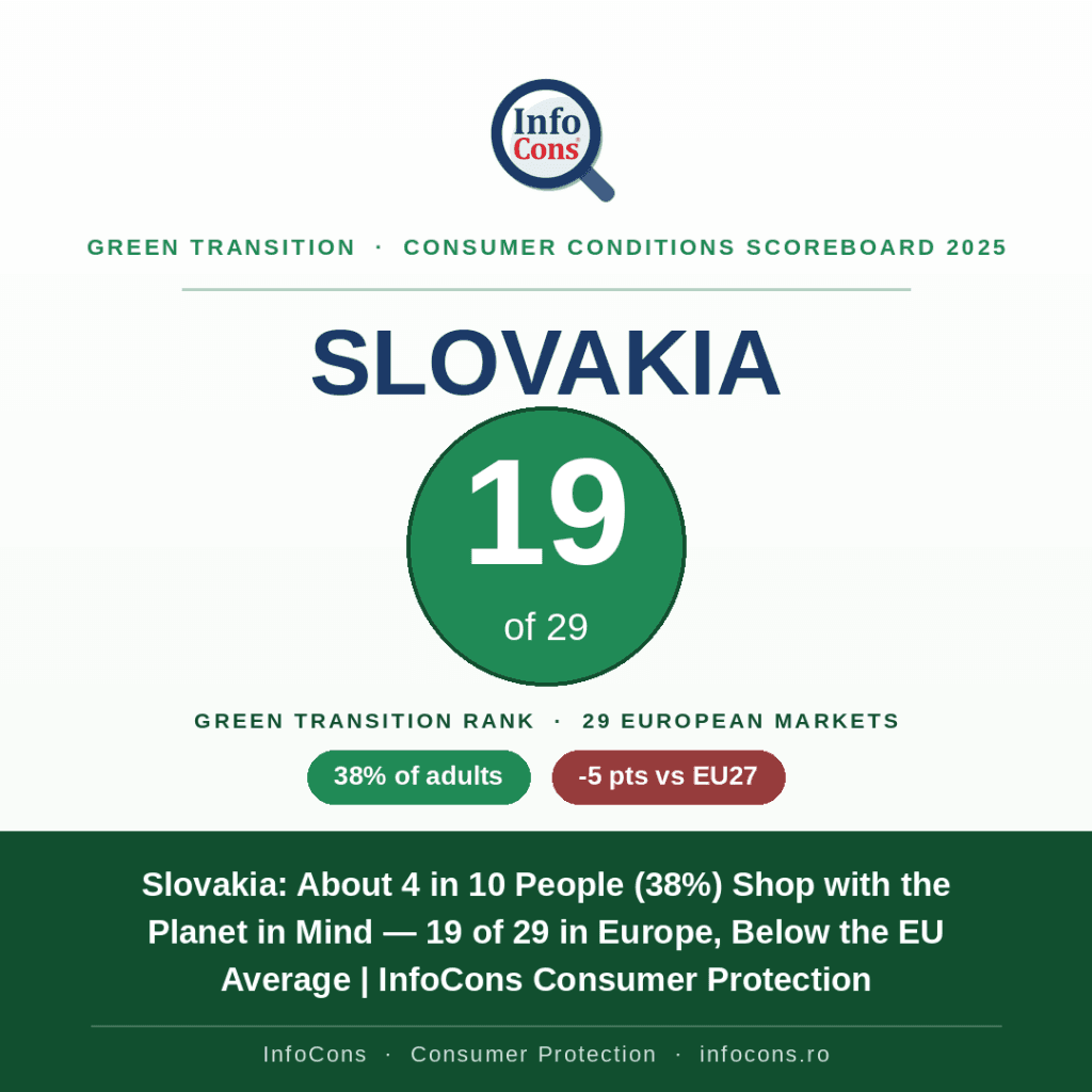 Slovakia - About 4 in 10 People (38%) Shop with the Planet in Mind — 19 of 29 in Europe, Below the EU Average - InfoCons Consumer Protection