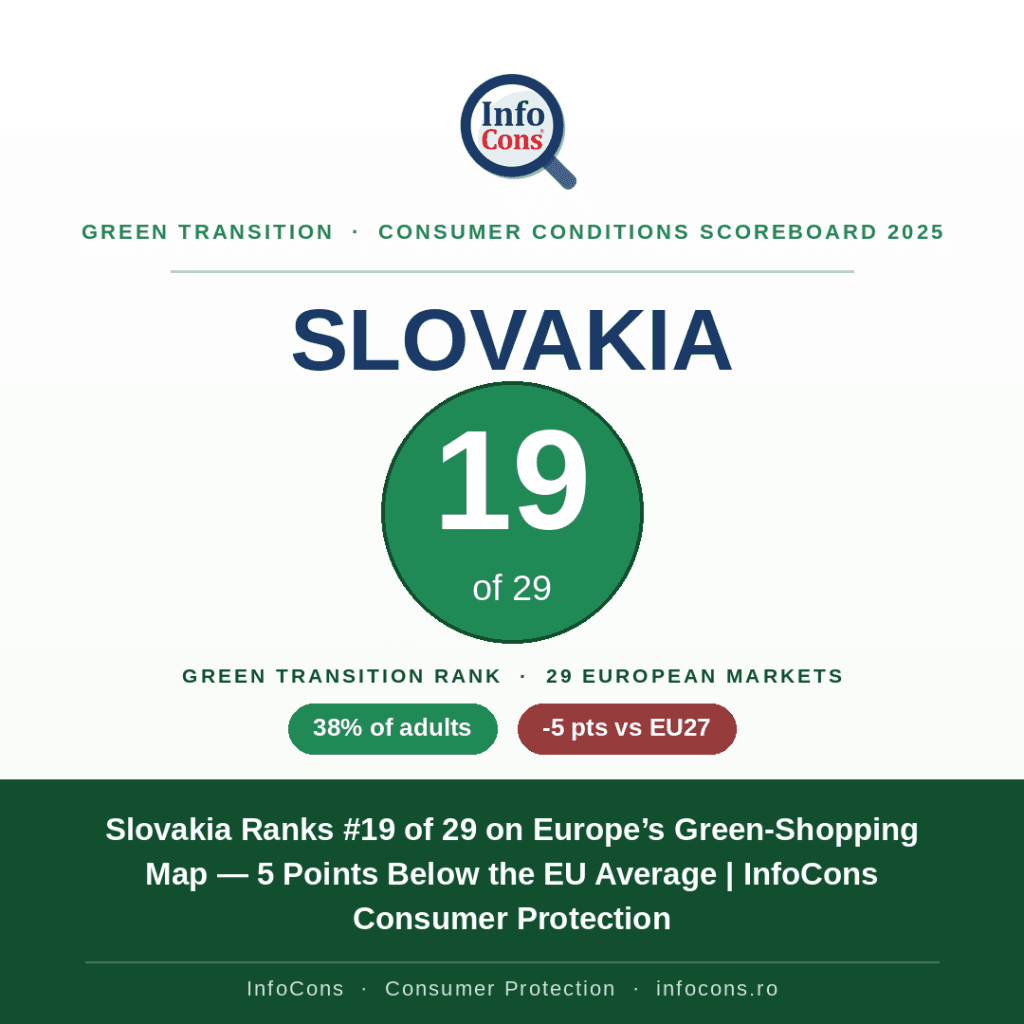 Slovakia Ranks #19 on Europe’s Green-Shopping Map — 5 Points Below the EU Average - InfoCons Consumer Protection