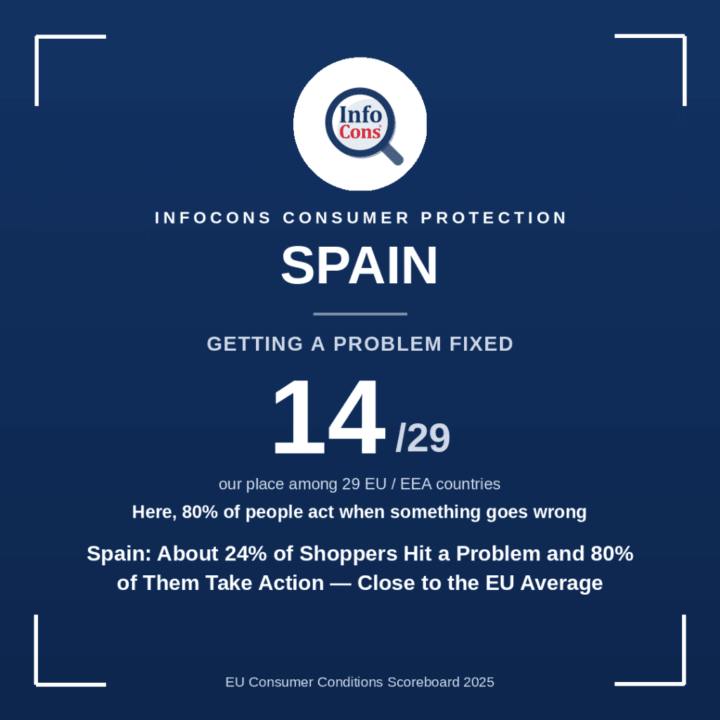 Spain - About 24% of Shoppers Hit a Problem and 80% of Them Take Action - Close to the EU Average