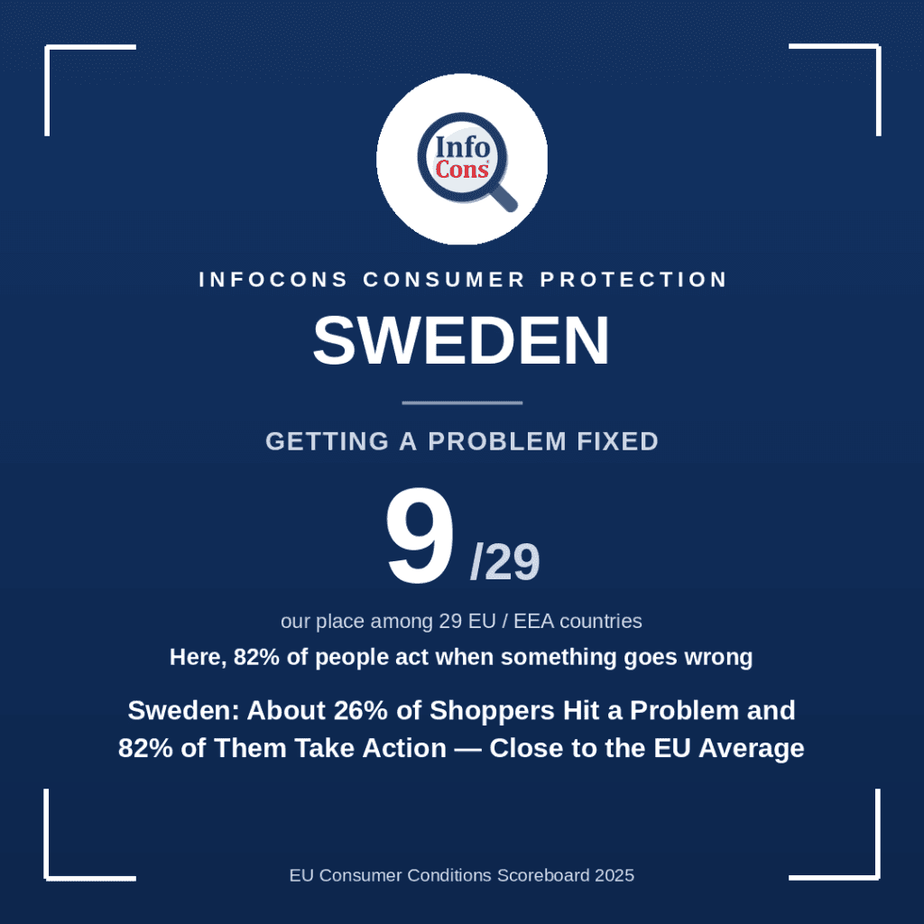 Sweden - About 26% of Shoppers Hit a Problem and 82% of Them Take Action - Close to the EU Average