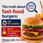 The Truth About Fast-Food Burgers : Up to 471 Calories and 10 Food Additives / E-Numbers in a Single Burger !
