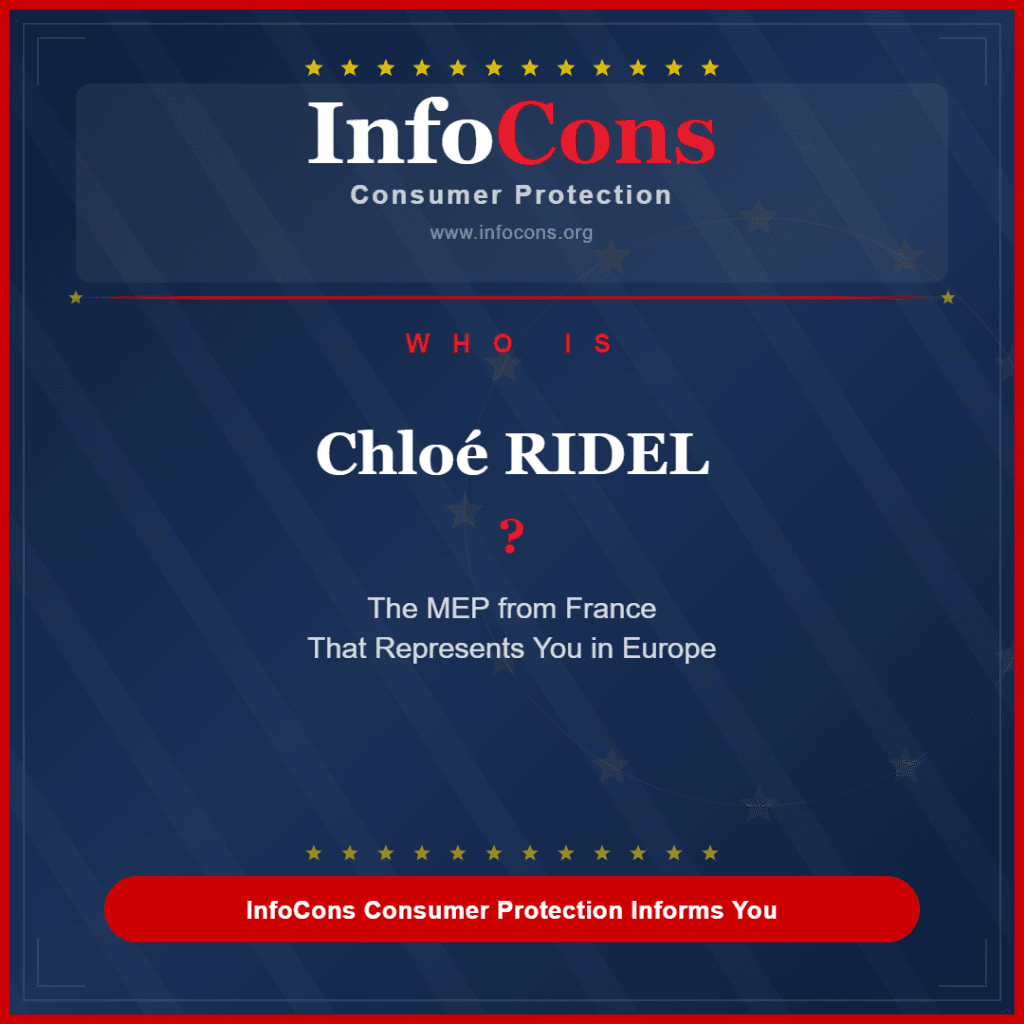 Who is Chloé RIDEL The MEP from France That Represents You in Europe - InfoCons Consumer Protection Informs You