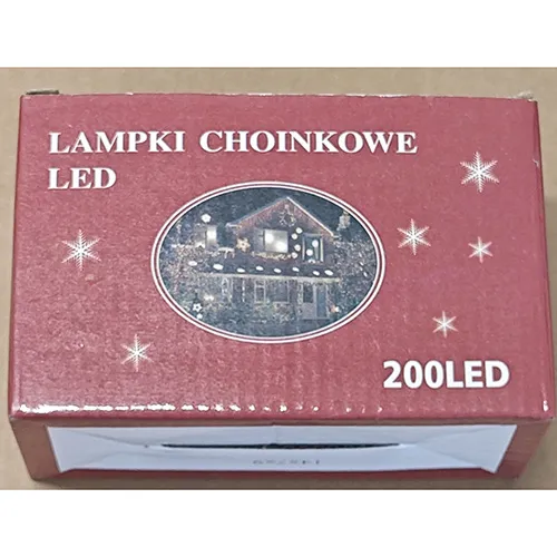Lighting chain, intended for interconnection, containing 200 non-replaceable LED lights. The product includes a device for changing lighting modes.