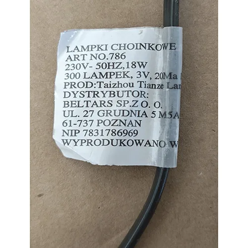 Lighting chain intended for interconnection, containing 300 non-replaceable LED lights. The product includes a device for changing lighting modes.