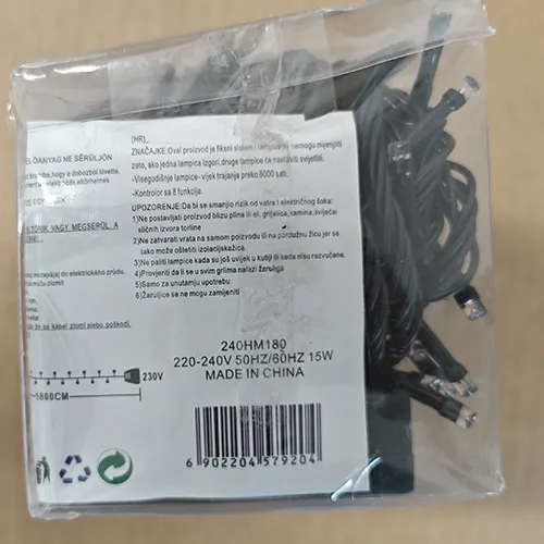 Lighting chain intended for interconnection, which contains 240 non-replaceable LED light sources. The product includes a device for changing lighting modes.